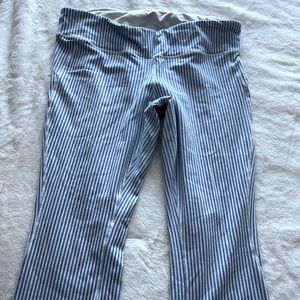 Blue and White Stripped Cropped Workout Pants J.Crew X New Balance